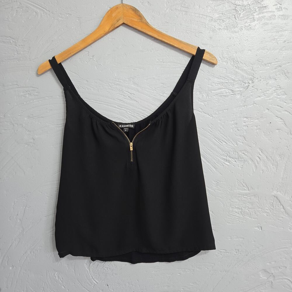 Express woman's black tank top with zipper size XS